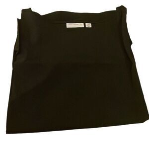 Susan Graver Womens Size 28W Stretch Woven Dolman Sleeve Hi Low Top Black NWT